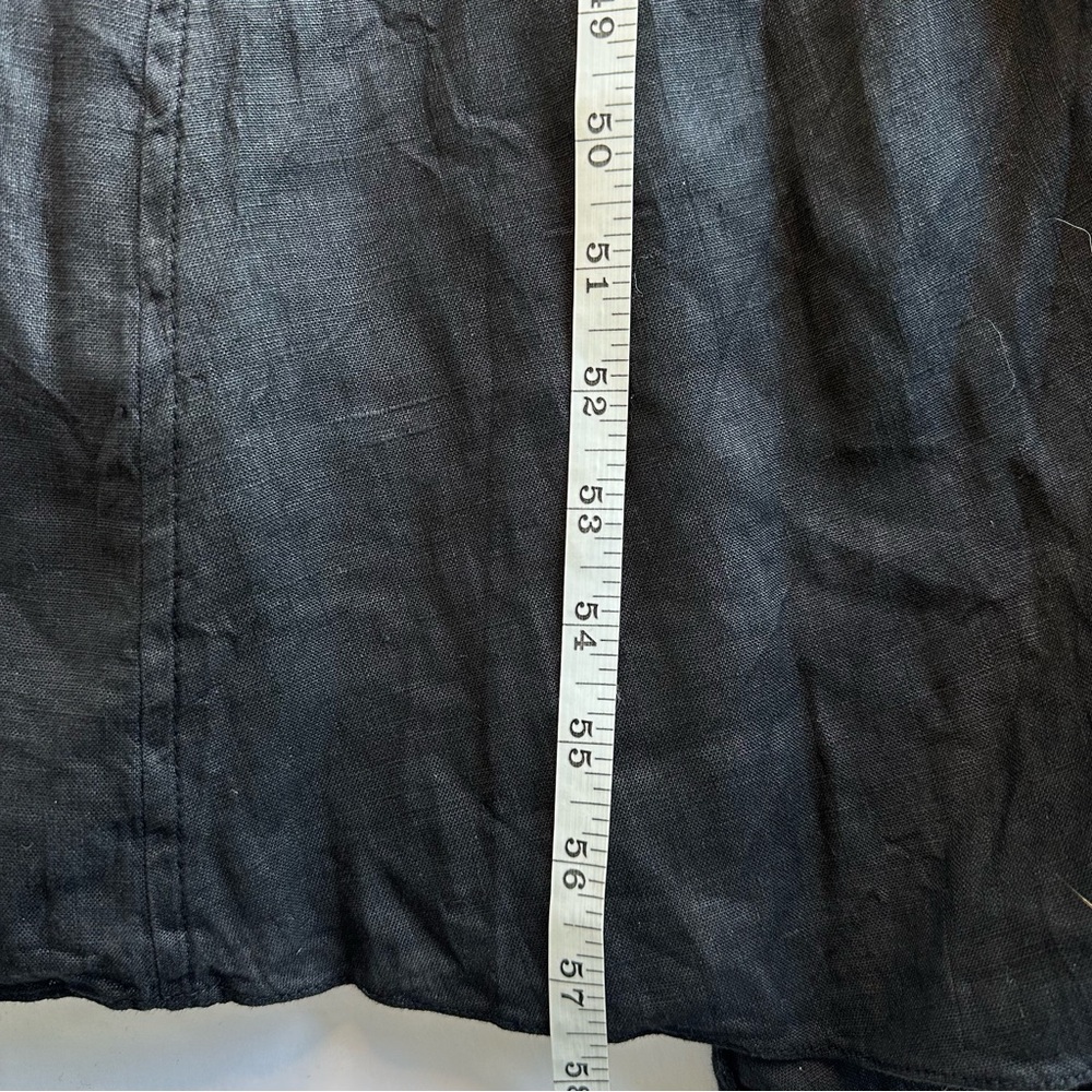 JAGA DTLA Linen Maxi Dress V Neck Full Skirt Size 3 Fitted Bodice - Picture 13 of 14